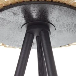 EGLO Lampadaire Bordesley Trépied Avec Abat-jour Bois -Luminaire 3032401 4