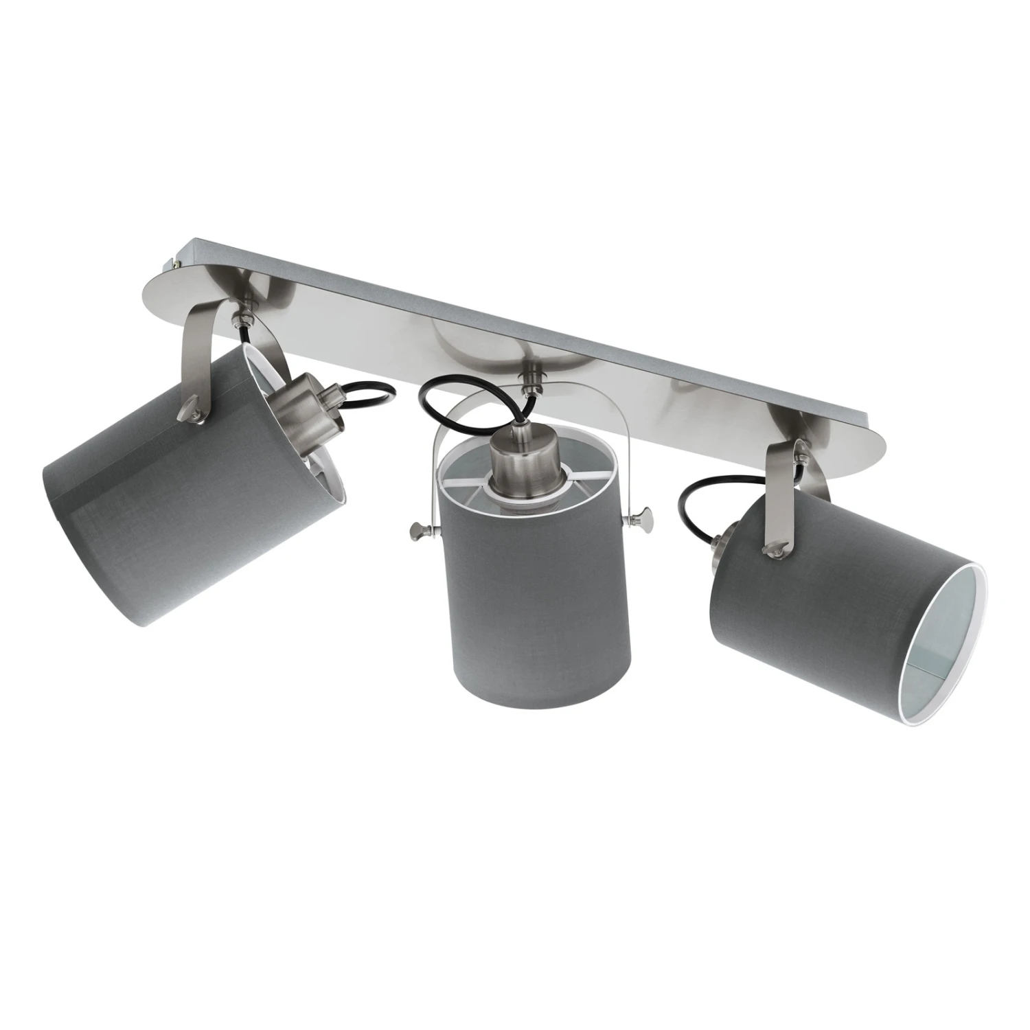 EGLO Spot Pour Plafond Villabate Avec 3 Abat-jour Tissu 5 EGLO Spot Pour Plafond Villabate Avec 3 Abat-jour Tissu – Image 3