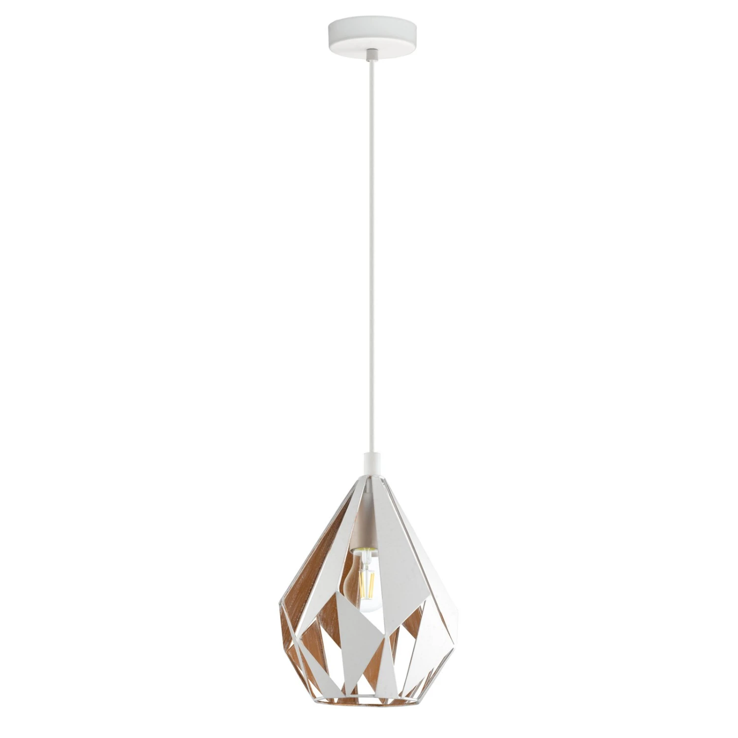 EGLO Suspension Carlton 1 Blanche-dorée, Ø 20,5 cm 6 EGLO Suspension Carlton 1 Blanche-dorée, Ø 20,5 cm – Image 4