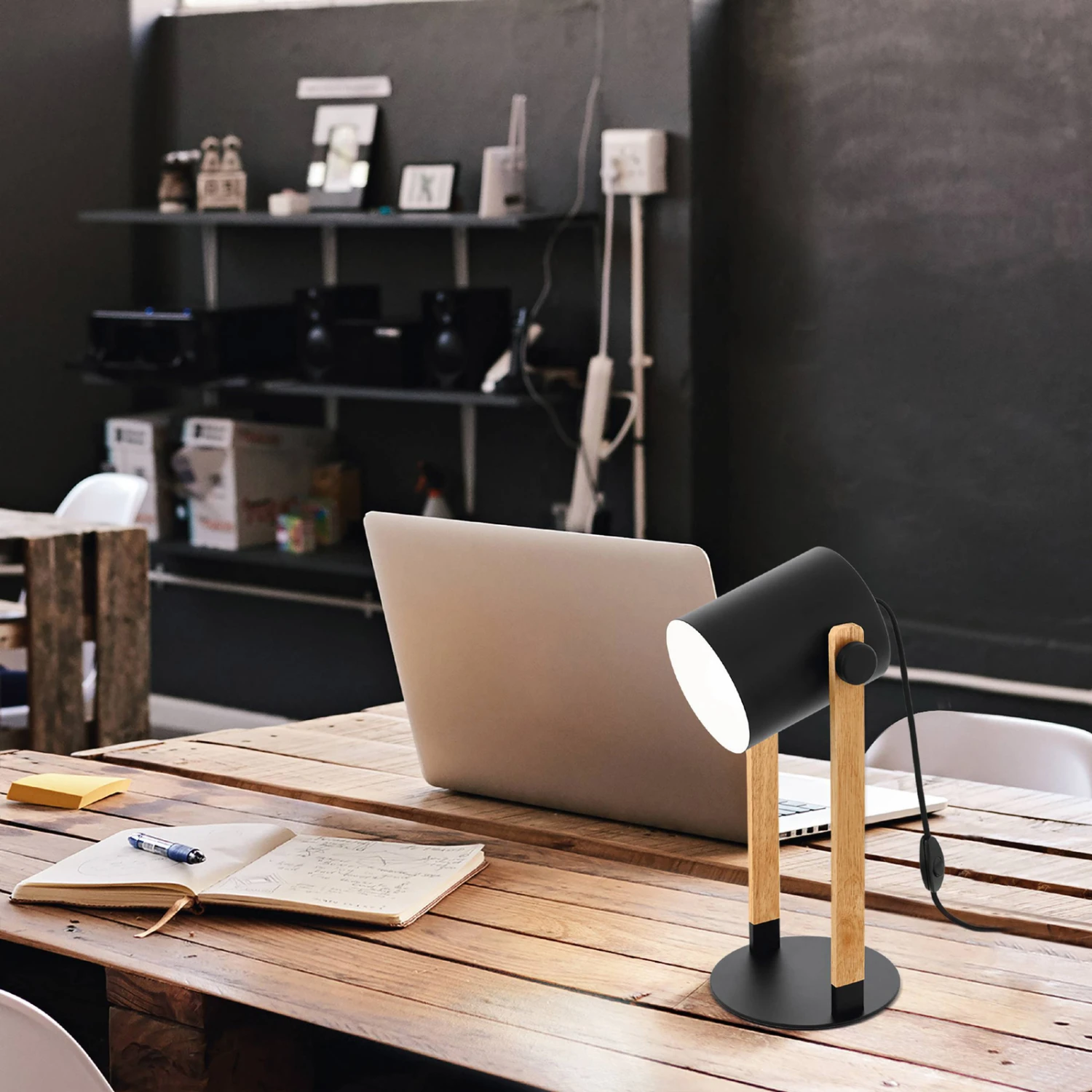 EGLO Lampe à Poser Hornwood Avec Détails En Bois 4 EGLO Lampe à Poser Hornwood Avec Détails En Bois – Image 2