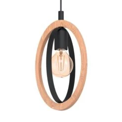 EGLO Suspension Basildon En Bois/acier, à 1 Lampe