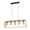 EGLO Suspension Famborough Avec Cadre En Bois, 5 Lampes -Luminaire 3032600
