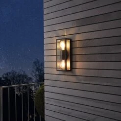 EGLO Applique Extérieur Alamonte 1, 2 Lampes, Rectangle -Luminaire 3032755 3