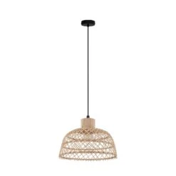 EGLO Suspension Ausnby En Bois, Naturel