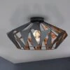 EGLO Plafonnier Carlton, Ø 47 Cm, Noir/cuivré -Luminaire 3032780