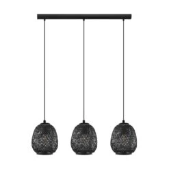EGLO Suspension Dembleby à 3 Lampes, Noire