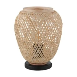 EGLO Lampe à Poser Dembleby En Bois, Coloris Nature -Luminaire 3032791 2