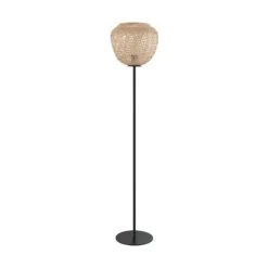 EGLO Lampadaire Dembleby En Bois, Coloris Nature