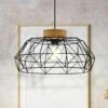 EGLO Suspension Padstow Abat-jour Cage Et Détails Bois 2 EGLO Suspension Padstow Abat-jour Cage Et Détails Bois -Luminaire 3032798
