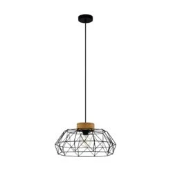 EGLO Suspension Padstow Abat-jour Cage Et Détails Bois 7 EGLO Suspension Padstow Abat-jour Cage Et Détails Bois -Luminaire 3032798 2