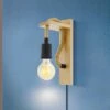 EGLO Applique Rampside En Bois Et Câble, Sans Abat-jour -Luminaire 3032799