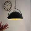 EGLO Suspension Covaleda En Tissu, Noire/dorée -Luminaire 3032807