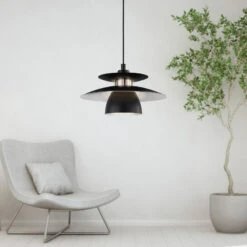 EGLO Suspension Brenda, Noire/nickel Mat -Luminaire 3032819 2