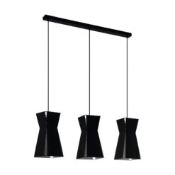EGLO Suspension Valecrosia, Noire, Trois Lampes