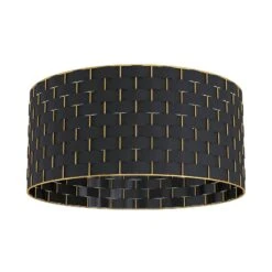 EGLO Marasales Plafonnier En Textile Noir/laiton