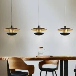 EGLO Suspension LED Nuvano, Trois Lampes, Noir/doré 7 EGLO Suspension LED Nuvano, Trois Lampes, Noir/doré -Luminaire 3032839 1