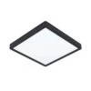EGLO Plafonnier LED Fueva 5, IP20 Noir 28,5x28,5 cm