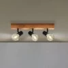 EGLO Plafonnier Townshend 3 En Bois à 3 Lampes Noir -Luminaire 3032860