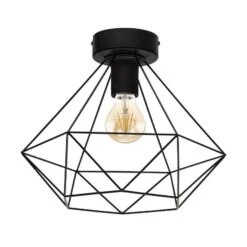 EGLO Plafonnier Cage Tarbes à 1 lampe Ø 32,5 cm Noir