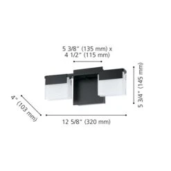 Luminaire Pour Meuble-lavabo Noir De 13,63 po Vente Par Eglo Moderne Et Contemporain Avec 2 lumières à DEL -Luminaire 331021469 AlternateImage2 l