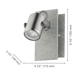 Applique Murale Moderne Et Contemporaine à 1 lumière DEL Praceta Par Eglo De 4,5 po, Nickel Mat Et Effet Béton -Luminaire 331021474 AlternateImage2 l