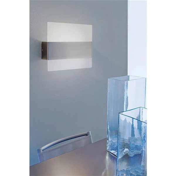 Applique Murale Moderne Et Contemporaine à 1 lumière DEL Nikita Par Eglo De 13,88 po, Nickel Mat, Homologué Energy Star 5 Applique Murale Moderne Et Contemporaine à 1 lumière DEL Nikita Par Eglo De 13,88 po, Nickel Mat, Homologué Energy Star – Image 3