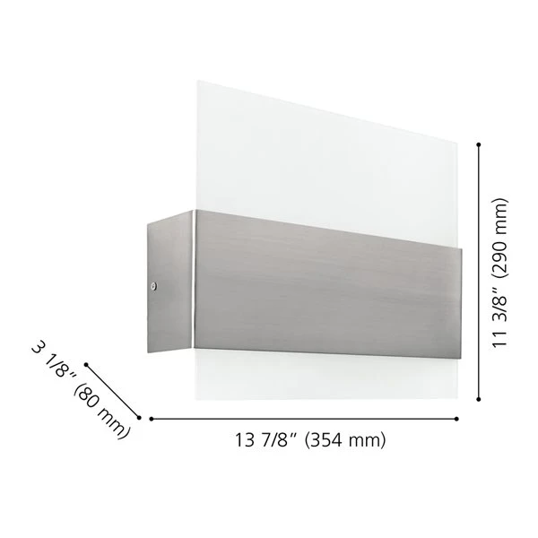 Applique Murale Moderne Et Contemporaine à 1 lumière DEL Nikita Par Eglo De 13,88 po, Nickel Mat, Homologué Energy Star 7 Applique Murale Moderne Et Contemporaine à 1 lumière DEL Nikita Par Eglo De 13,88 po, Nickel Mat, Homologué Energy Star – Image 5