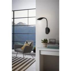 Applique Murale Moderne Et Contemporaine à 1 lumière DEL Dambera Par Eglo De 4,75 po, Noir Mat -Luminaire 331021488 AlternateImage2 l