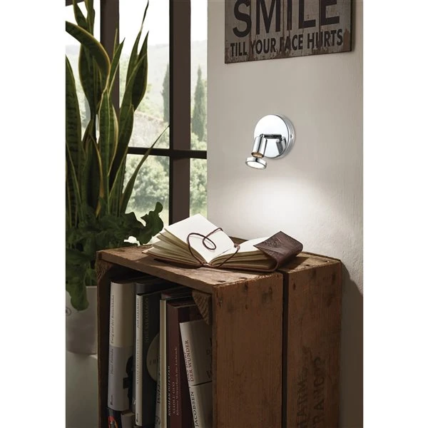 Applique Murale Moderne Et Contemporaine à 1 lumière Buzz Par Eglo De 4,5 po, Chrome 4 Applique Murale Moderne Et Contemporaine à 1 lumière Buzz Par Eglo De 4,5 po, Chrome – Image 2