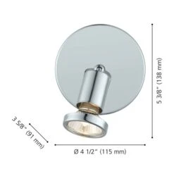 Applique Murale Moderne Et Contemporaine à 1 lumière Buzz Par Eglo De 4,5 po, Chrome 8 Applique Murale Moderne Et Contemporaine à 1 lumière Buzz Par Eglo De 4,5 po, Chrome -Luminaire 331021493 AlternateImage2 l