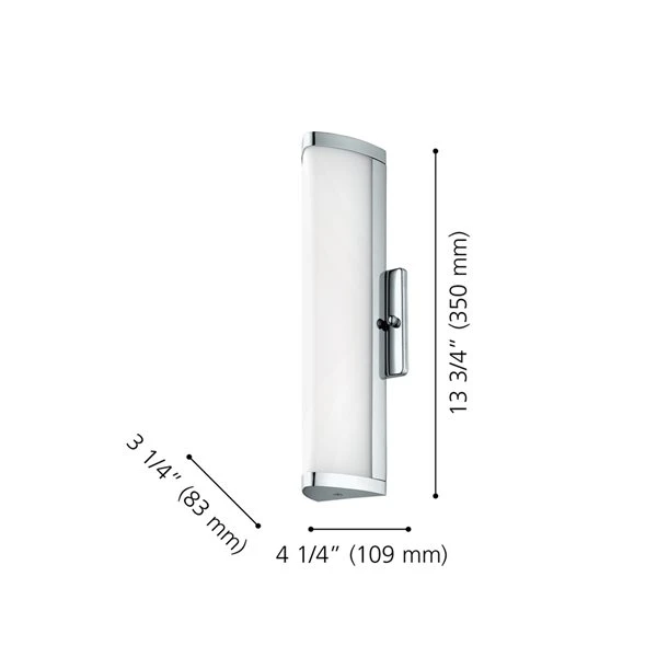 Luminaire Pour Meuble-lavabo Chrome De 13,75 po Gita 2 Par Eglo Moderne Et Contemporain Avec 1 lumière à DEL 5 Luminaire Pour Meuble-lavabo Chrome De 13,75 po Gita 2 Par Eglo Moderne Et Contemporain Avec 1 lumière à DEL – Image 3