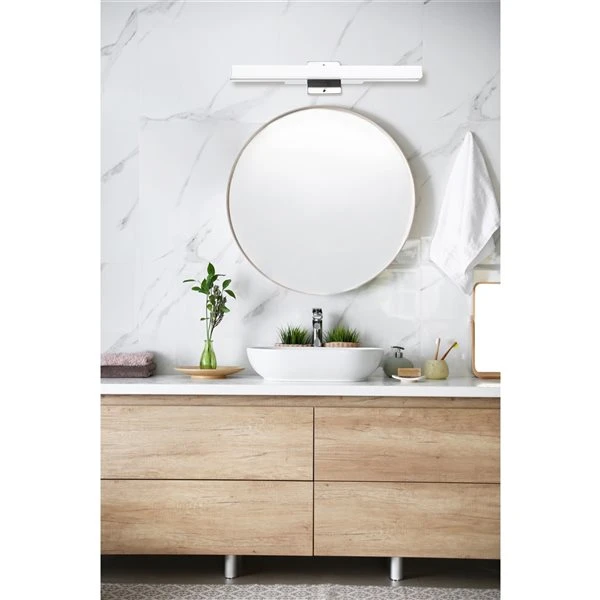 Luminaire Pour Meuble-lavabo Chrome De 23,63 po Torretta Par Eglo Moderne Et Contemporain Avec 1 lumière à DEL 4 Luminaire Pour Meuble-lavabo Chrome De 23,63 po Torretta Par Eglo Moderne Et Contemporain Avec 1 lumière à DEL – Image 2