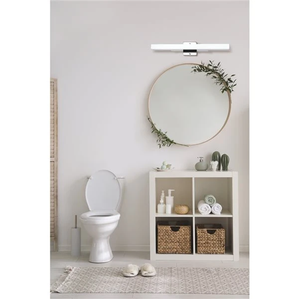 Luminaire Pour Meuble-lavabo Chrome De 23,63 po Torretta Par Eglo Moderne Et Contemporain Avec 1 lumière à DEL 6 Luminaire Pour Meuble-lavabo Chrome De 23,63 po Torretta Par Eglo Moderne Et Contemporain Avec 1 lumière à DEL – Image 4