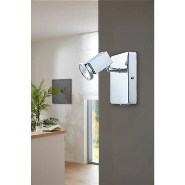 Applique Murale Moderne Et Contemporaine à 1 lumière Zabella Par Eglo De 4,5 po, Chrome 4 Applique Murale Moderne Et Contemporaine à 1 lumière Zabella Par Eglo De 4,5 po, Chrome – Image 2