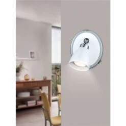 Applique Murale Moderne Et Contemporaine à 1 lumière Ciotti Par Eglo De 4,5 po, Blanc Et Chrome 6 Applique Murale Moderne Et Contemporaine à 1 lumière Ciotti Par Eglo De 4,5 po, Blanc Et Chrome -Luminaire 331021562 AlternateImage1 l