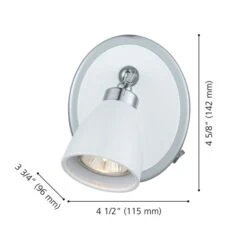 Applique Murale Moderne Et Contemporaine à 1 lumière Ciotti Par Eglo De 4,5 po, Blanc Et Chrome 7 Applique Murale Moderne Et Contemporaine à 1 lumière Ciotti Par Eglo De 4,5 po, Blanc Et Chrome -Luminaire 331021562 AlternateImage2 l