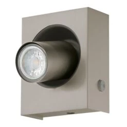 Applique Murale Moderne Et Contemporaine à 1 lumière DEL Robledo 1 Par Eglo De 4,38 po, Nickel Mat