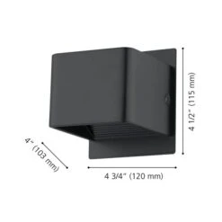 Applique Murale Moderne Et Contemporaine à 1 lumière DEL Sania 3 Par Eglo De 4,75 po, Noir Mat 9 Applique Murale Moderne Et Contemporaine à 1 lumière DEL Sania 3 Par Eglo De 4,75 po, Noir Mat -Luminaire 331021590 AlternateImage3 l