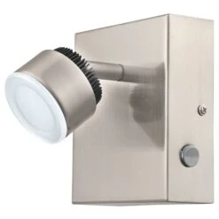 Applique Murale Moderne Et Contemporaine à 1 lumière DEL Armento 1 Par Eglo De 4,5 po, Nickel Mat