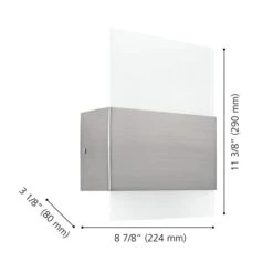 Applique Murale Moderne Et Contemporaine à 1 lumière DEL Nikita Par Eglo De 8,88 po, Nickel Mat, Homologué Energy Star -Luminaire 331021620 AlternateImage3 l