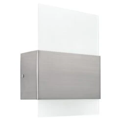 Applique Murale Moderne Et Contemporaine à 1 lumière DEL Nikita Par Eglo De 8,88 po, Nickel Mat, Homologué Energy Star