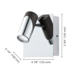 Applique Murale DEL à 1 Lumière Bernedo Par EGLO, Noir Et Chrome -Luminaire 332003396 AlternateImage2 l