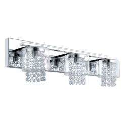Luminaire Pour Meuble-lavabo En Chrome Et En Cristal à 3 Lumières Kissling Par EGLO De 25,25 Po