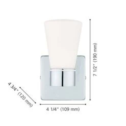 Applique Murale En Chrome à 1 Lumière Cailin Par EGLO Avec Abat-jour En Verre Blanc -Luminaire 332003426 AlternateImage2 l