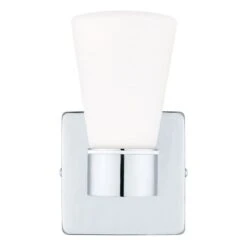 Applique Murale En Chrome à 1 Lumière Cailin Par EGLO Avec Abat-jour En Verre Blanc -Luminaire 332003426 AlternateImage3 l